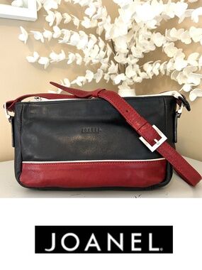 Vintage Joanel Nappa Leather Colorblock Shoulder/Crossbody Bag EUC